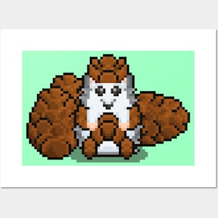 Pixel Art Pinecone Hedgehog knight Posters and Art